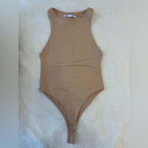 Zara Tan High-Neck Bodysuit